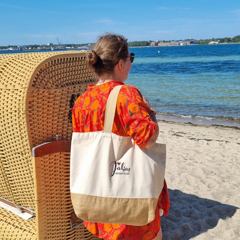 Strandtasche - Julias WeinAtelier - Jute & Segeltuch