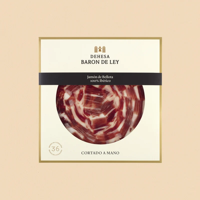 IBERICO SCHINKEN 100% BELLOTA (HANDSCHNITT) - Jamón Ibérico - Barón de Ley (80g)