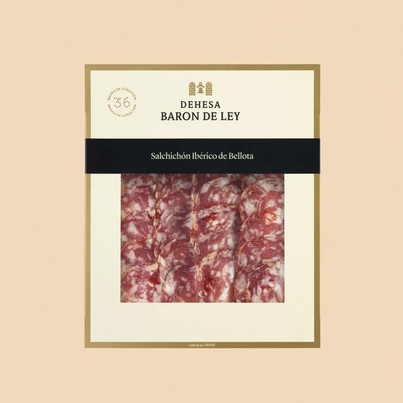 IBERISCHE EDELSALAMI 100% BELLOTA - Salchichón Ibérico de Bellota - Dehesa Barón de Ley (80 g)