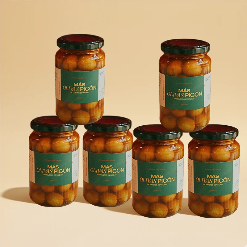 Eingelegte Grüne OLIVEN MÁS PICÓN (6x380g)