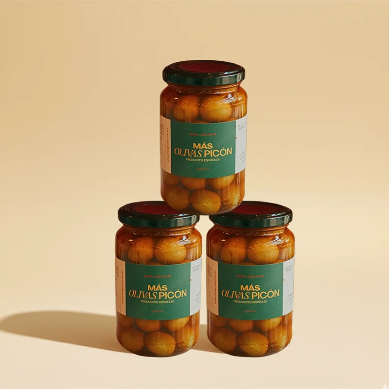 Eingelegte Grüne OLIVEN MÁS PICÓN (3x380g)