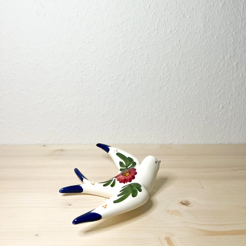 Handgemachte Keramik - 4er Set - Schwalben (Blumen)