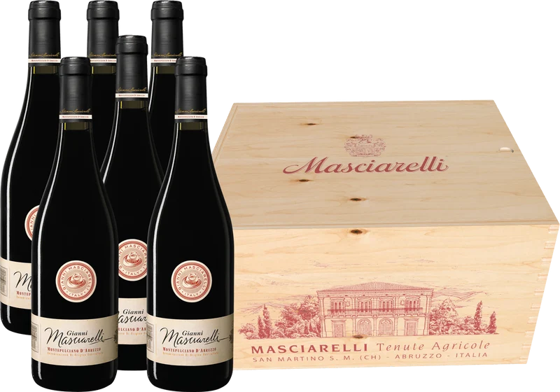 Gianni Masciarelli Montepulciano d’Abruzzo DOC Holzkiste mit 6 Flaschen 4,5L