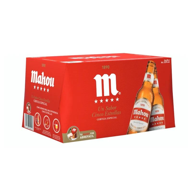 24 Stk. Mahou Cinco Estrellas - 0,33cl Vol 5,5%