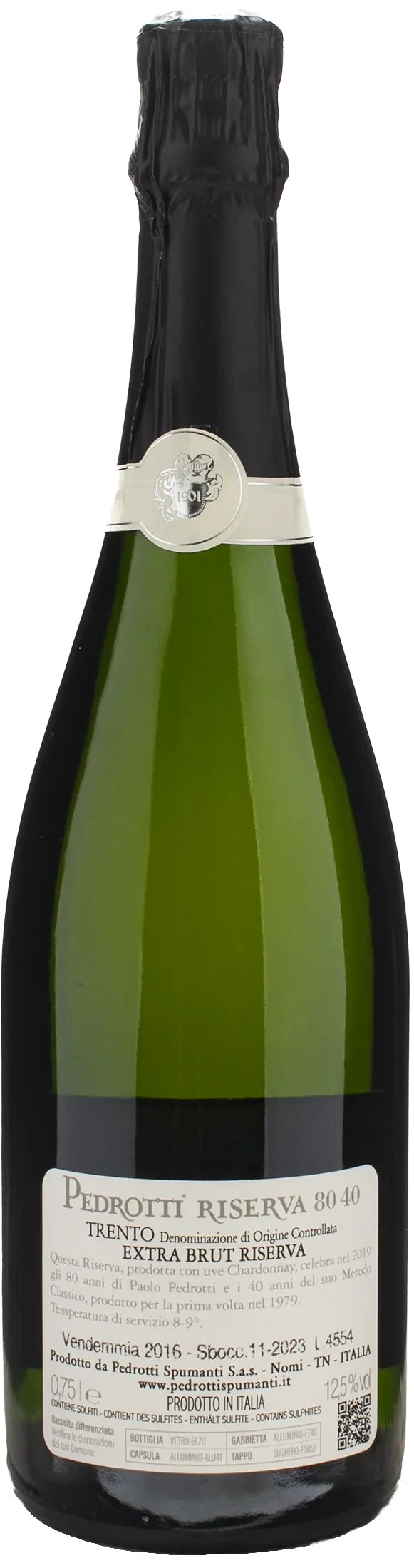 Pedrotti Trento Riserva 80 40 Extra Brut 2016