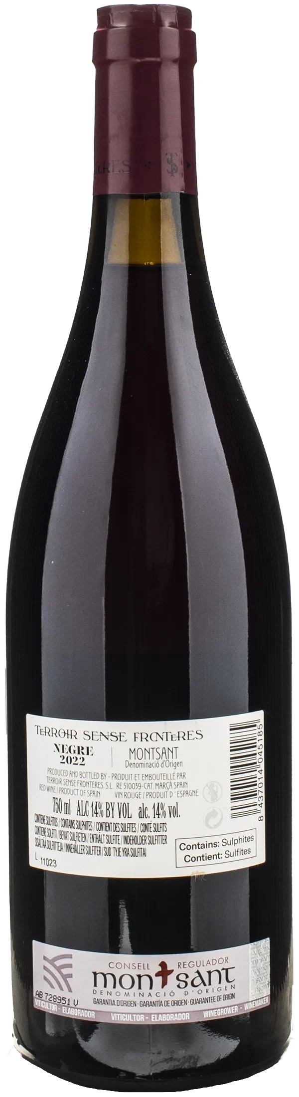 Terroir Al Limit Terroir Sense Fronteres Montsant Negre 2022