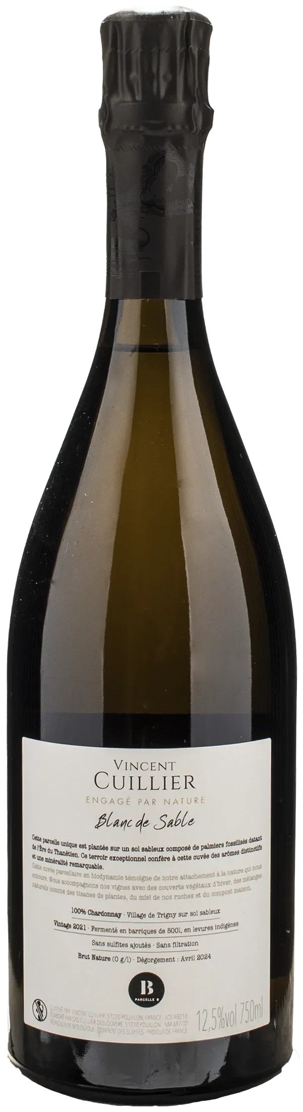 Vincent Cuillier Champagne Blanc de Sable Brut Nature 2021