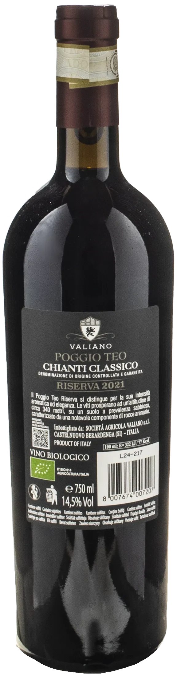 Valiano Chianti Classico Riserva Poggio Teo 2021
