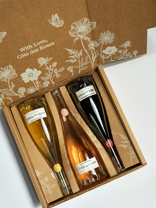 Coffret Cote des Roses rosé, Rouge léger et Chardonnay