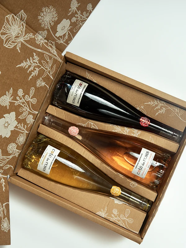Coffret Cote des Roses rosé, Rouge léger et Chardonnay
