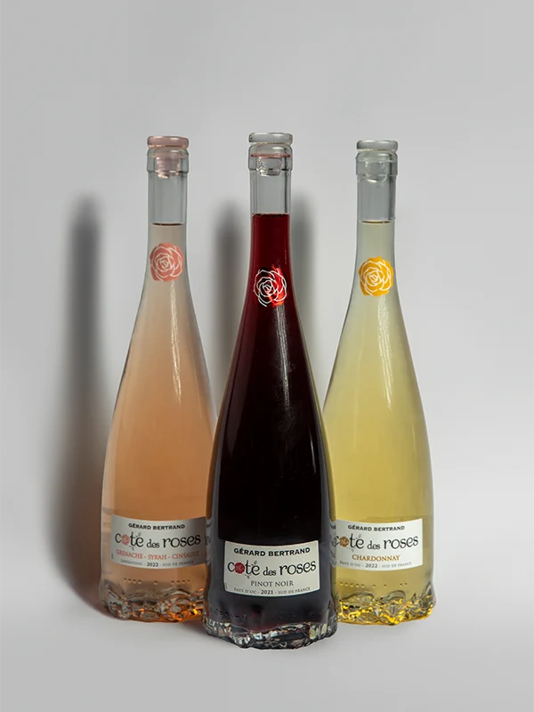 Coffret Cote des Roses rosé, Rouge léger et Chardonnay
