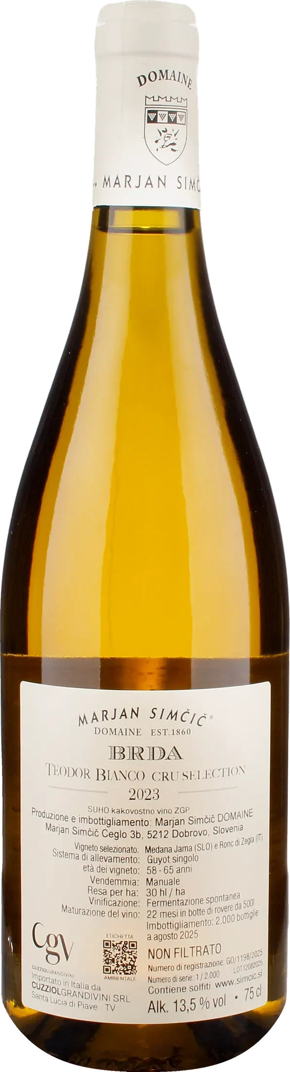 Domaine Marjan Simcic BRDA Cru Selection Teodor Bianco 2023