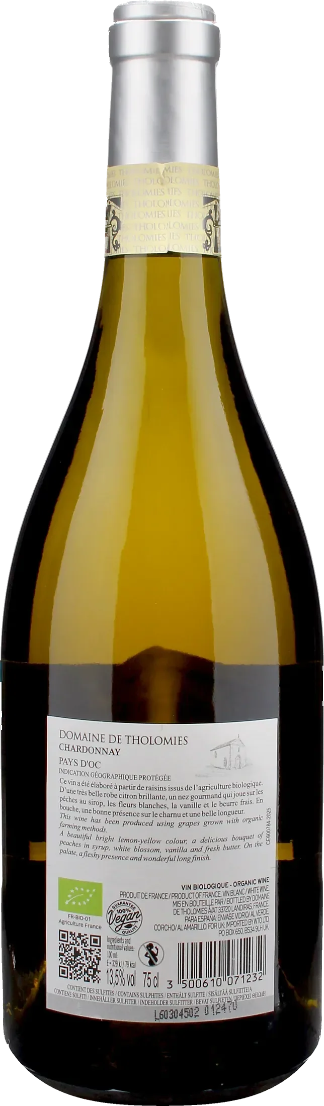 Domaine de Tholomies La Chapelle Pays d'Oc Chardonnay 2025