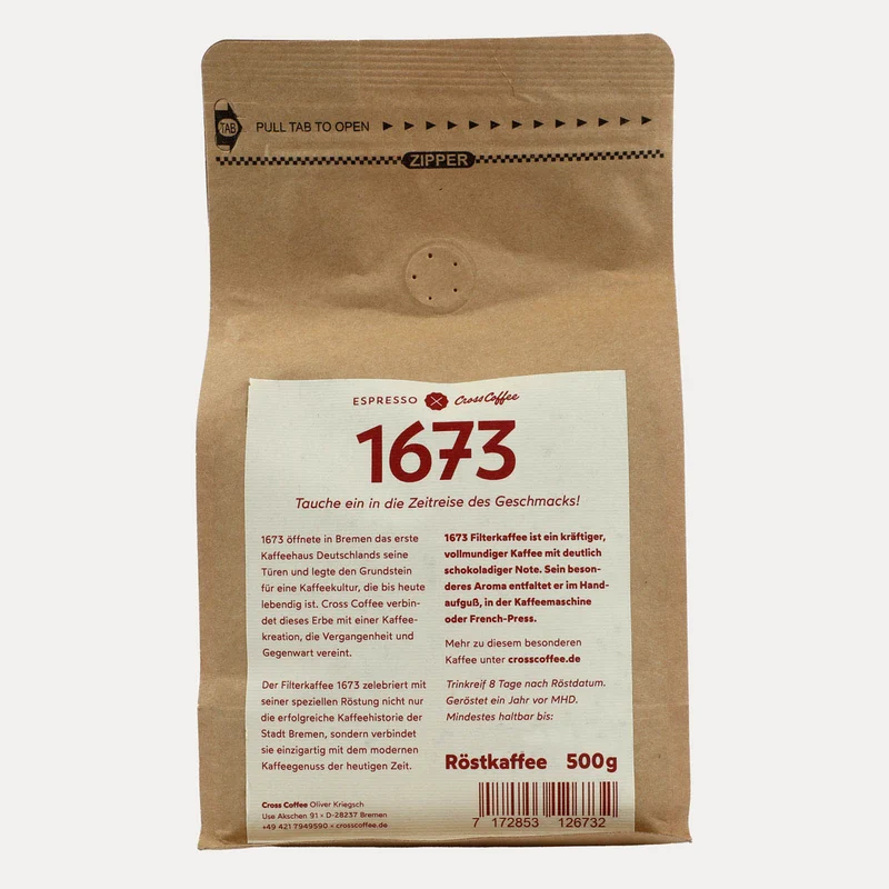 1673 Filterkaffee – ganze Bohne – 500 g
