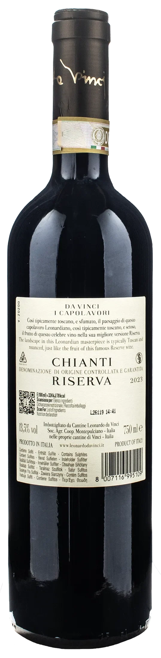 Leonardo da Vinci Capolavori Chianti Riserva Vergine delle Rocce 2023