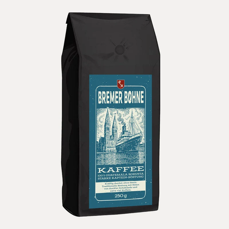 Bremer Bohne – 100 % Robusta Kaffee – ganze Bohne oder gemahlen – 250 g