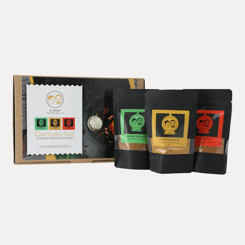 O'India – Indische Gewürzmischungen – Genuss-Set – 3 x 50 g