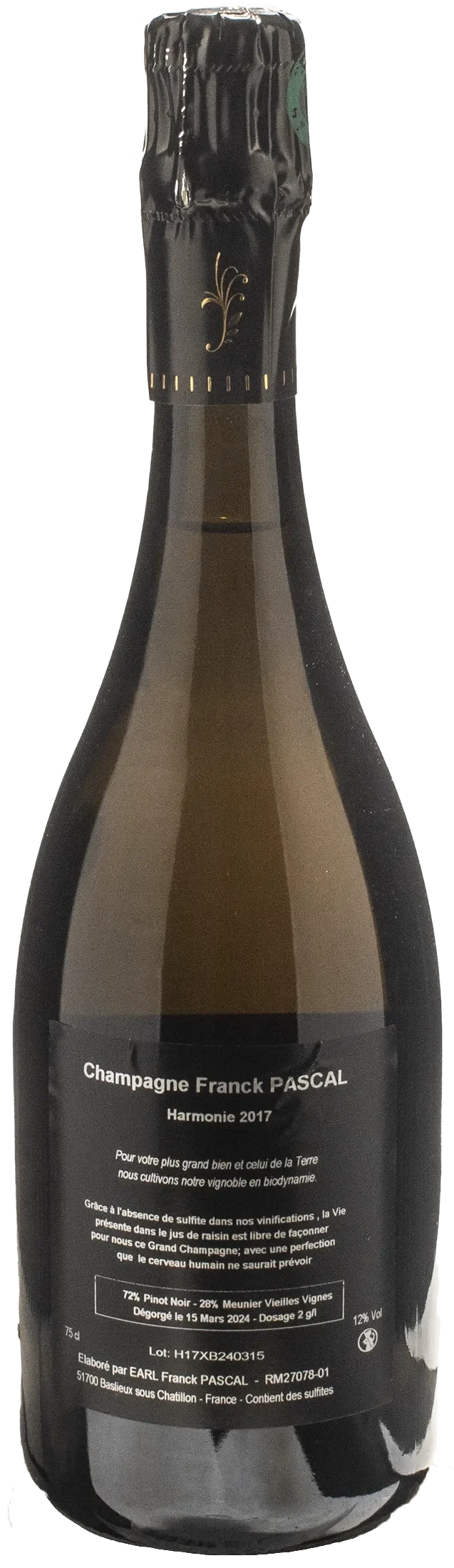 Franck Pascal Champagne Blancs de Noirs Harmonie Extra Brut 2017