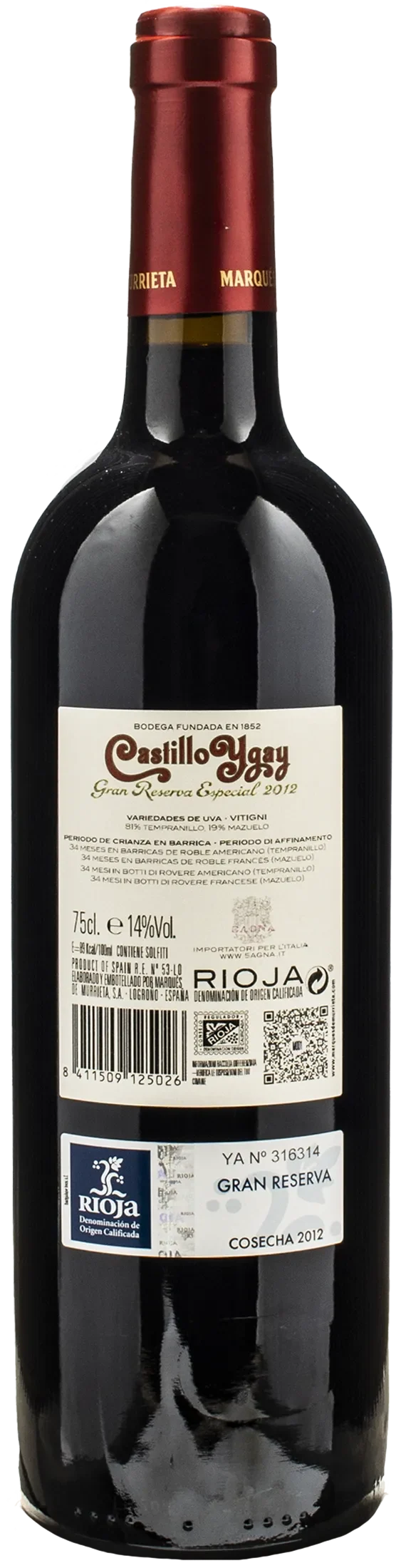 Marques de Murrieta Castillo Ygay Gran Reserva Especial Cosecha 2012