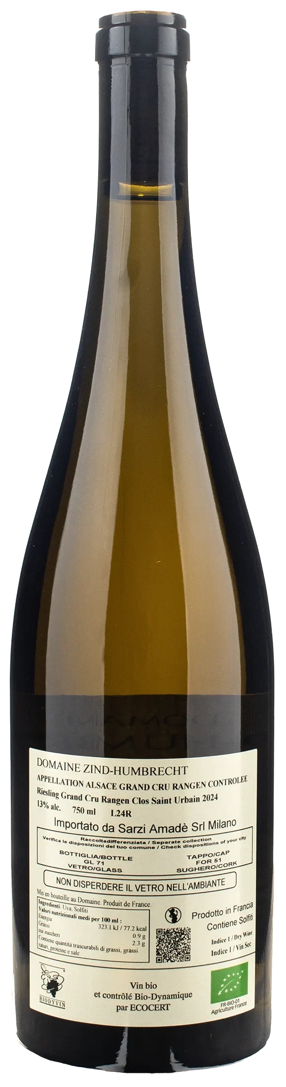 Domaine Zind Humbrecht Clos Saint Urbain Alsace Grand Cru Rangen de Thann Riesling 2024