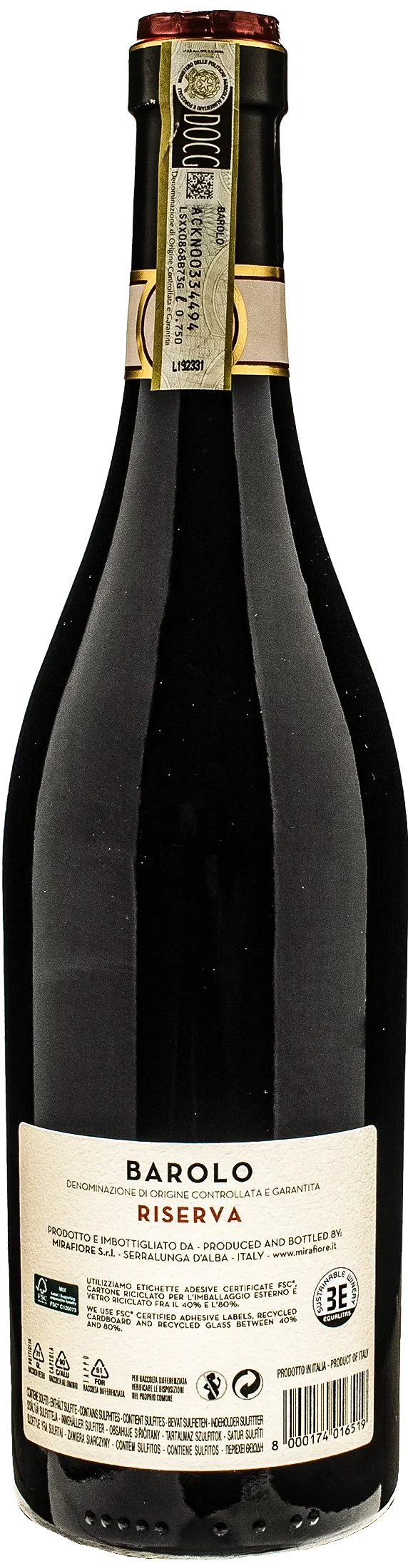 Mirafiore Barolo Casa di Mirafiore Riserva 2016