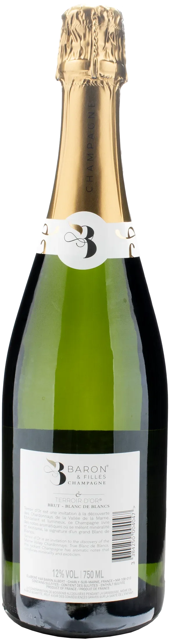 Baron Albert Champagne Terroir D’Or Blanc de Blancs Brut