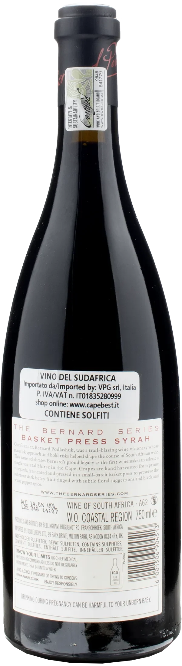 Bellingham The Bernard Series Basket Press Limited Release Syrah 2020