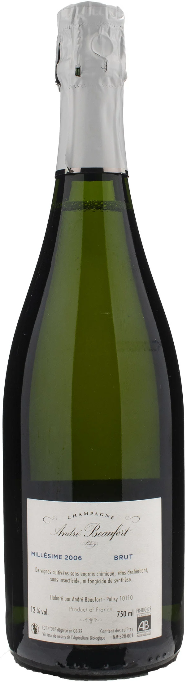 Andre Beaufort Champagne Polisy Grande Reserve Brut 2006