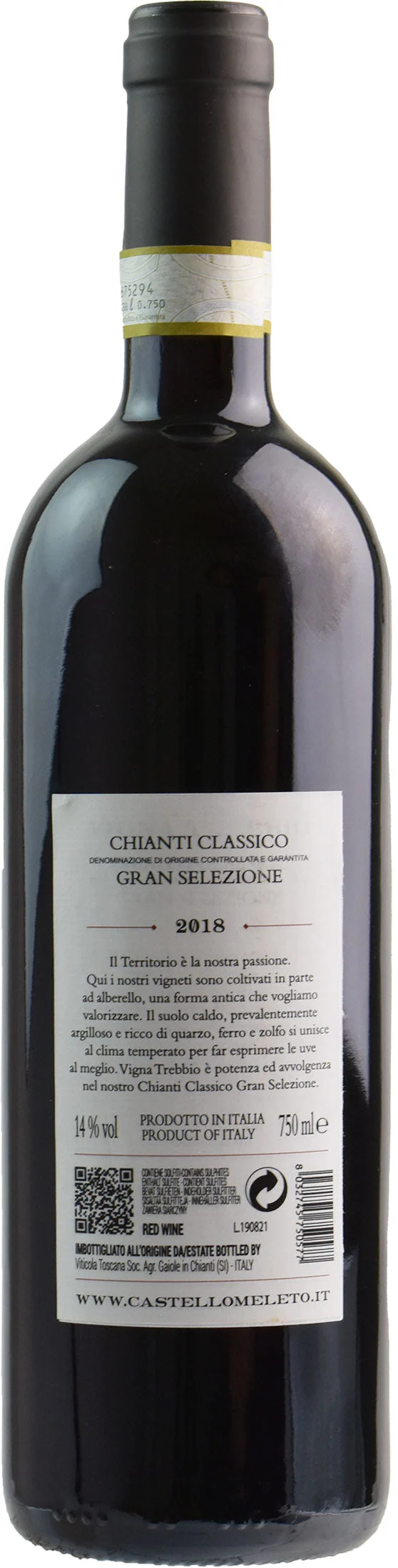 Castello di Meleto Chianti Classico Gran Selezione Vigna Trebbio 2018