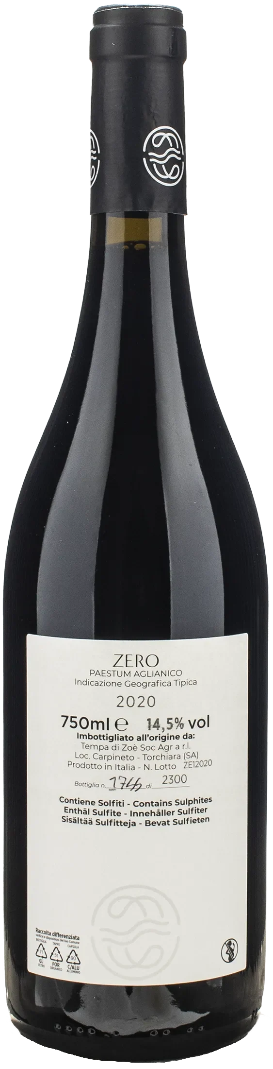Tempa di Zoe Aglianico Zero 2020
