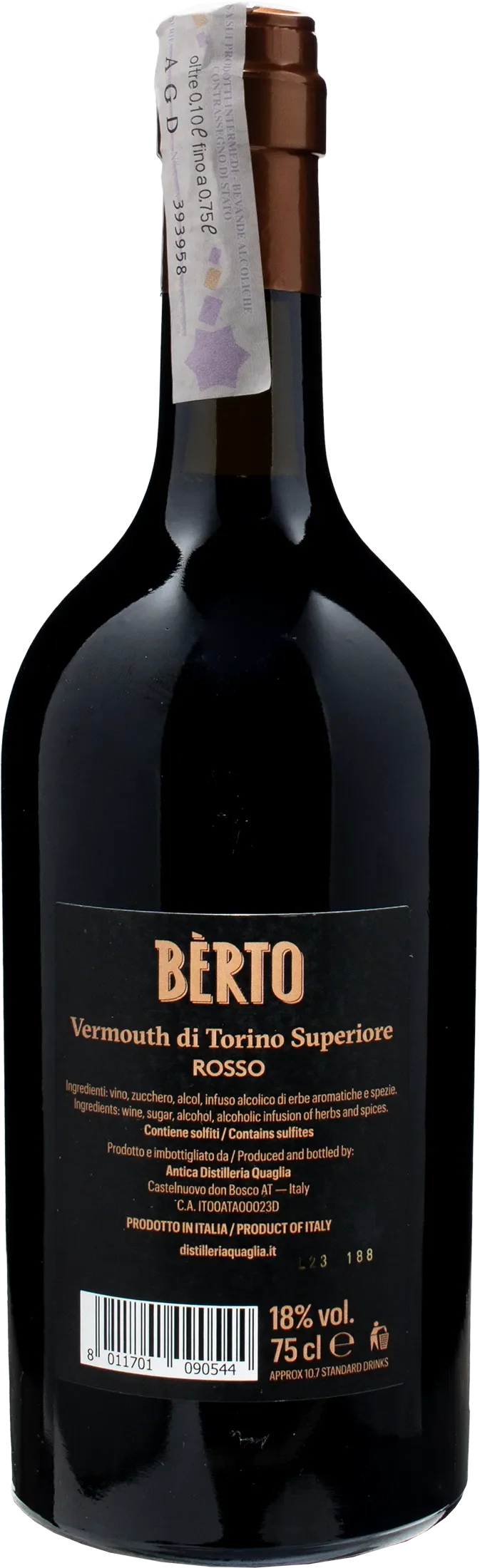 Berto Vermuth di Torino Rosso Superiore 0.75L