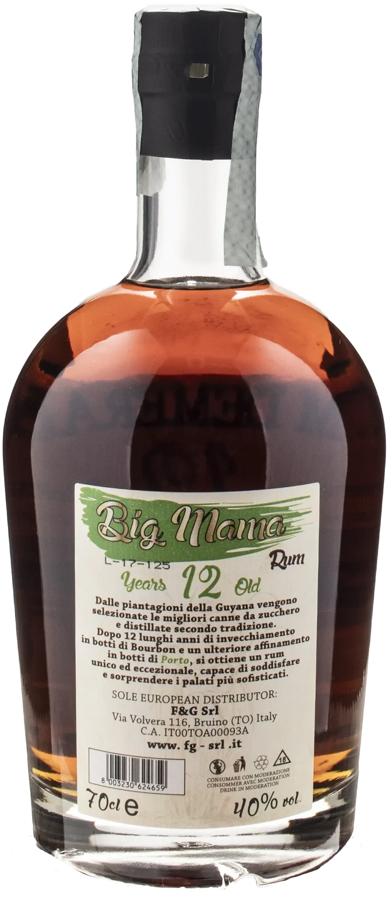 Big Mama Rum Demerara Porto Finished 12 Y.O. 0.7L