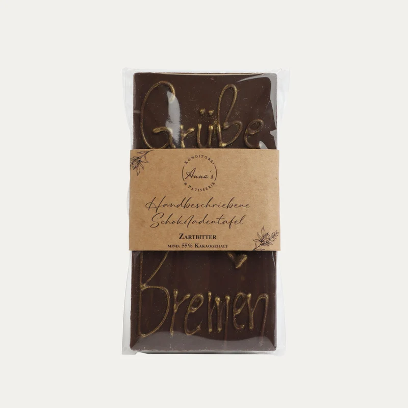 Tafelschokolade (Grüße aus Bremen) – Zartbitter 55 % Kakao – Annas Patisserie – 80 g