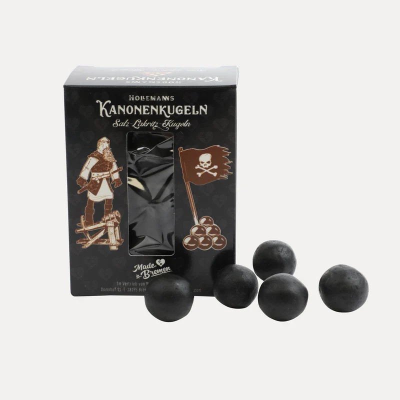 Hollemanns Kanonenkugeln – Salz-Lakritzkugeln – 80 g oder 175 g
