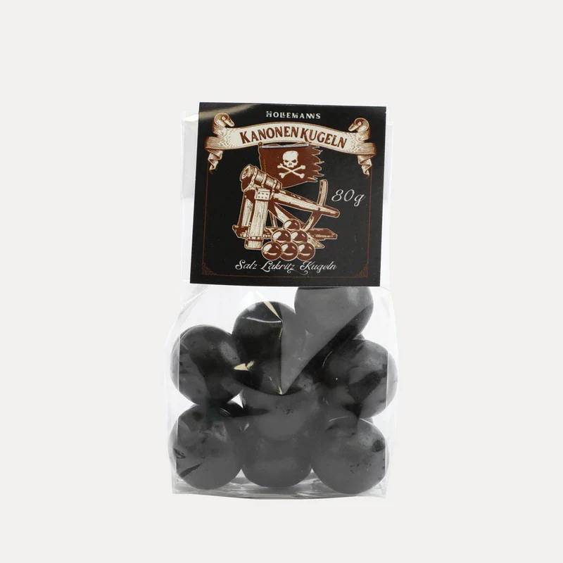Hollemanns Kanonenkugeln – Salz-Lakritzkugeln – 80 g oder 175 g