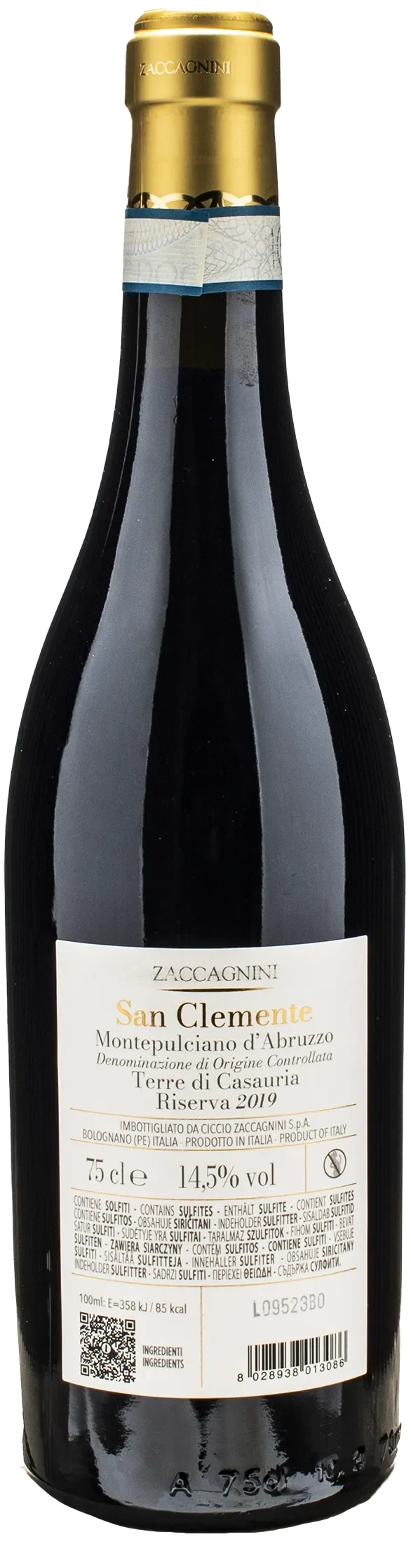 Zaccagnini Montepulciano d'Abruzzo Riserva Casauria San Clemente 2019