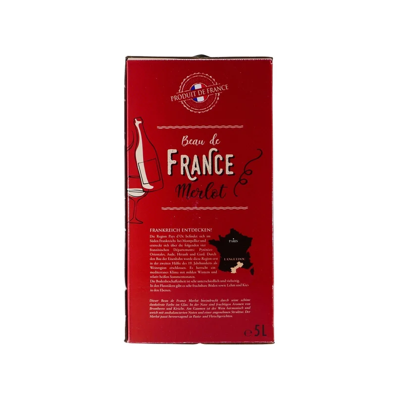 Beau de France Merlot IGP -trocken- 5,0L BIB