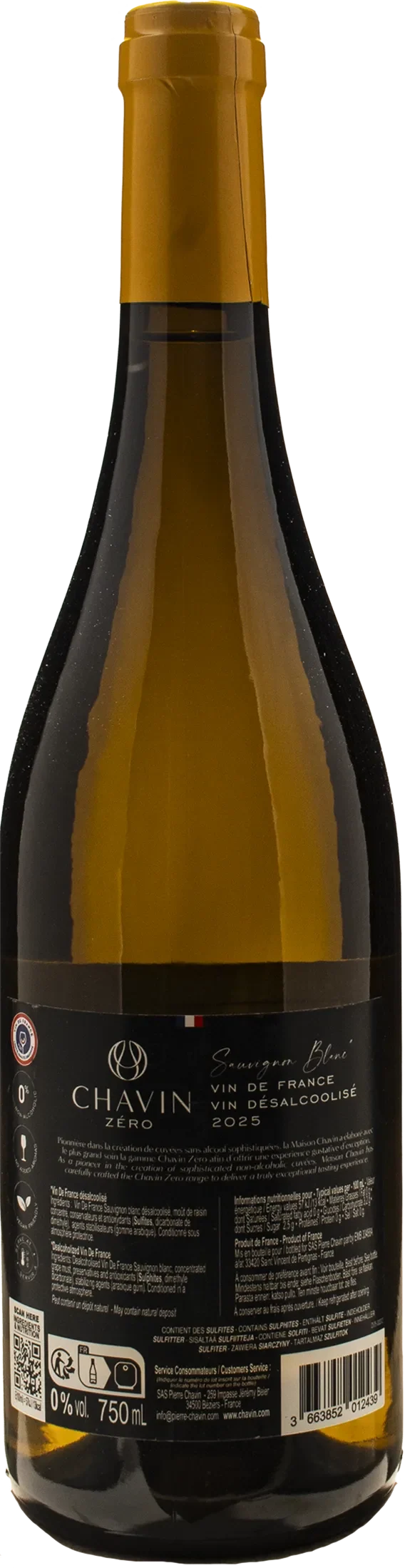 Chavin Sauvignon Blanc Zero Alcol 2025