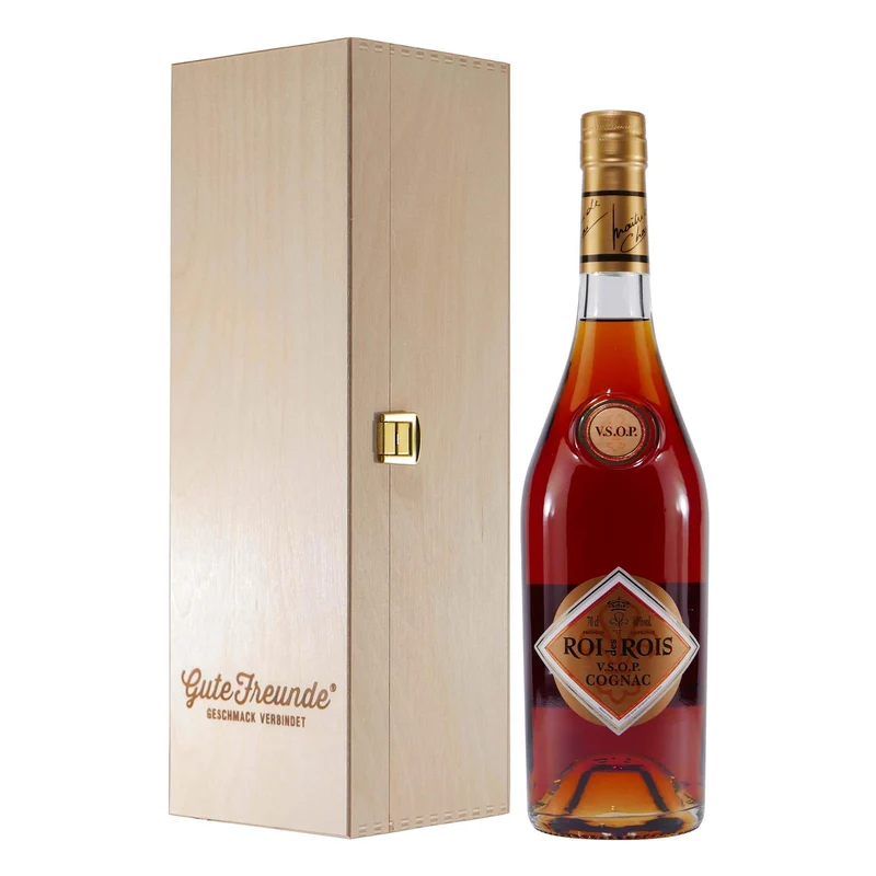 Roi des Rois Cognac V.S.O.P. mit Geschenk-Holzkiste
