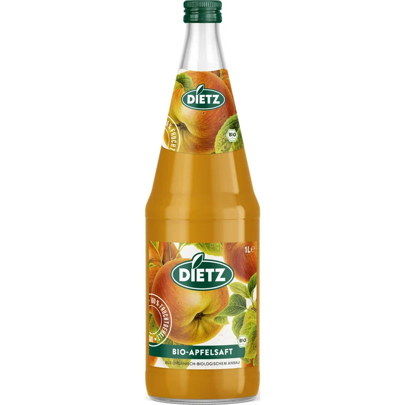 Dietz BIO Apfelsaft naturtrüb 6x 1 Liter (MEHRWEG)