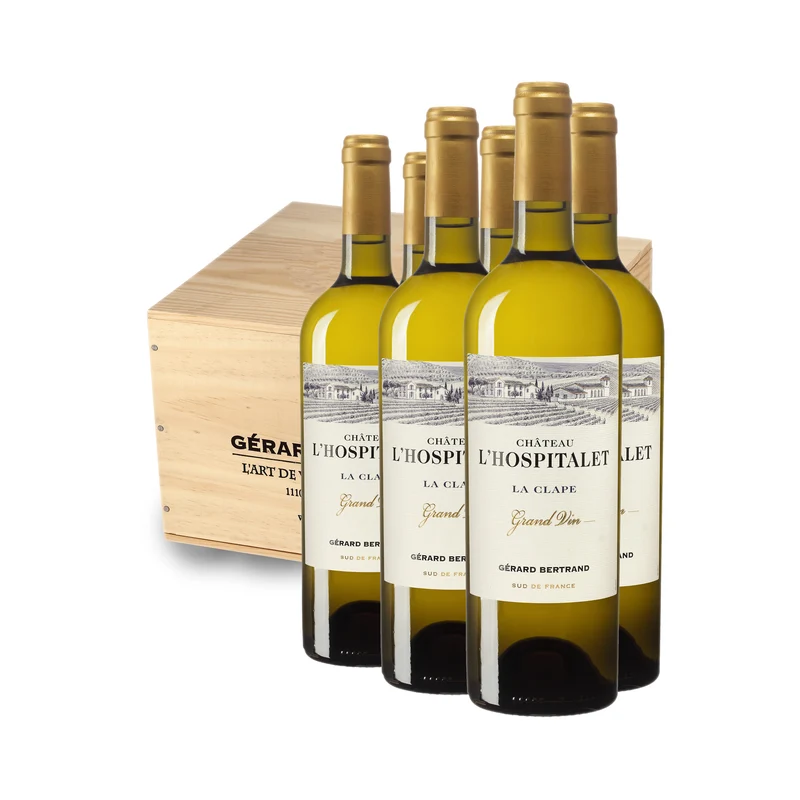 Château L'Hospitalet Grand Vin Blanc AOP La Clape 2024 – Caisse Bois 6 bouteilles 75cl