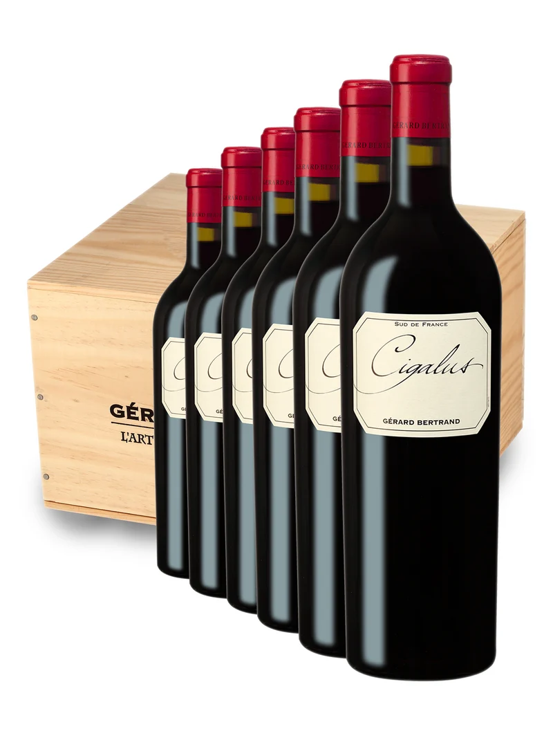 Cigalus IGP Aude Hauterive 2023 – 75cl Caisse Bois 6 Bouteilles vin rouge