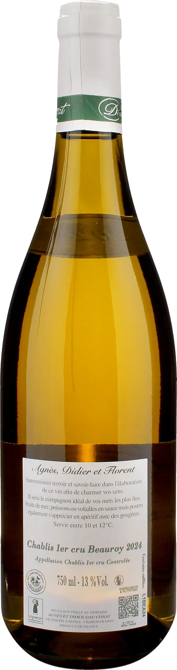 Agnes et Didier Dauvissat Chablis 1er Cru Beauroy 2024