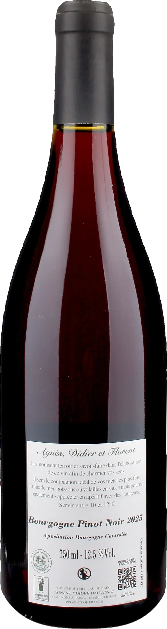 Agnes et Didier Dauvissat Bourgogne Pinot Noir 2025