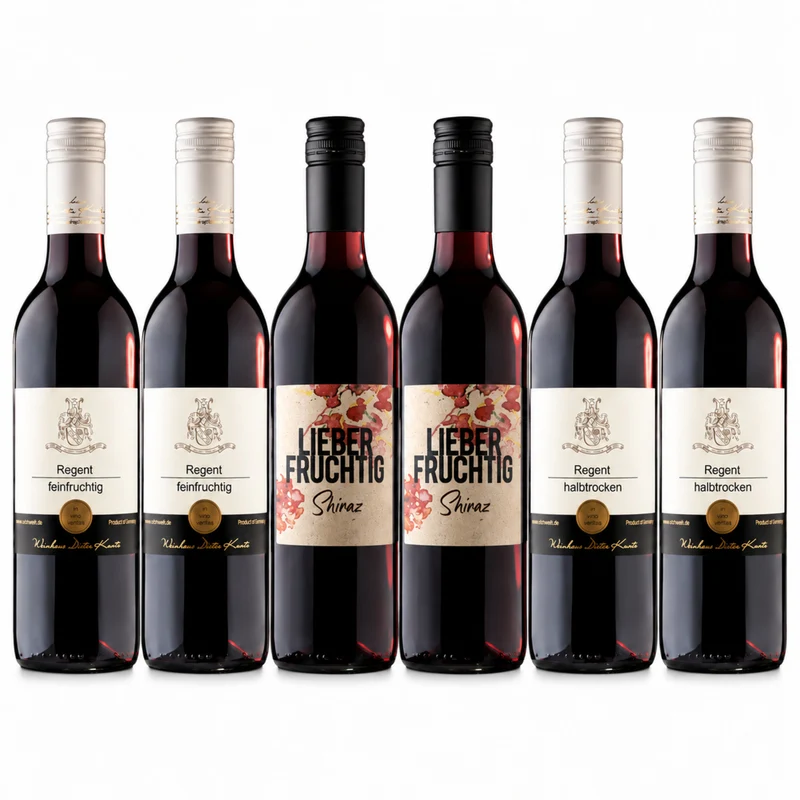 Rotwein Probierpaket fruchtig & feinherb – 6 Flaschen (3×2)