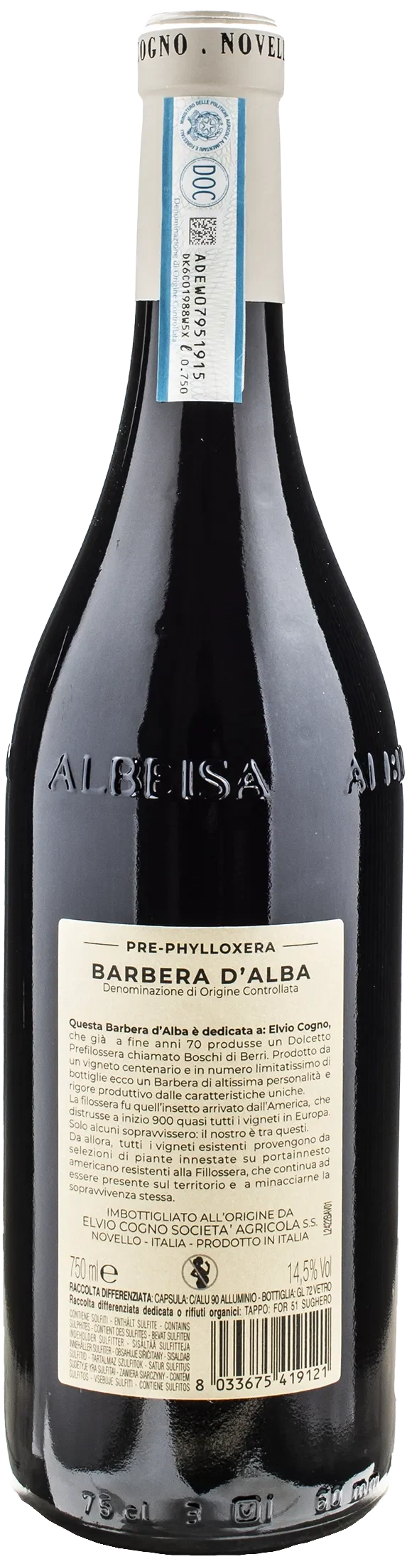 Cogno Barbera d'Alba Pre Phylloxera 2022