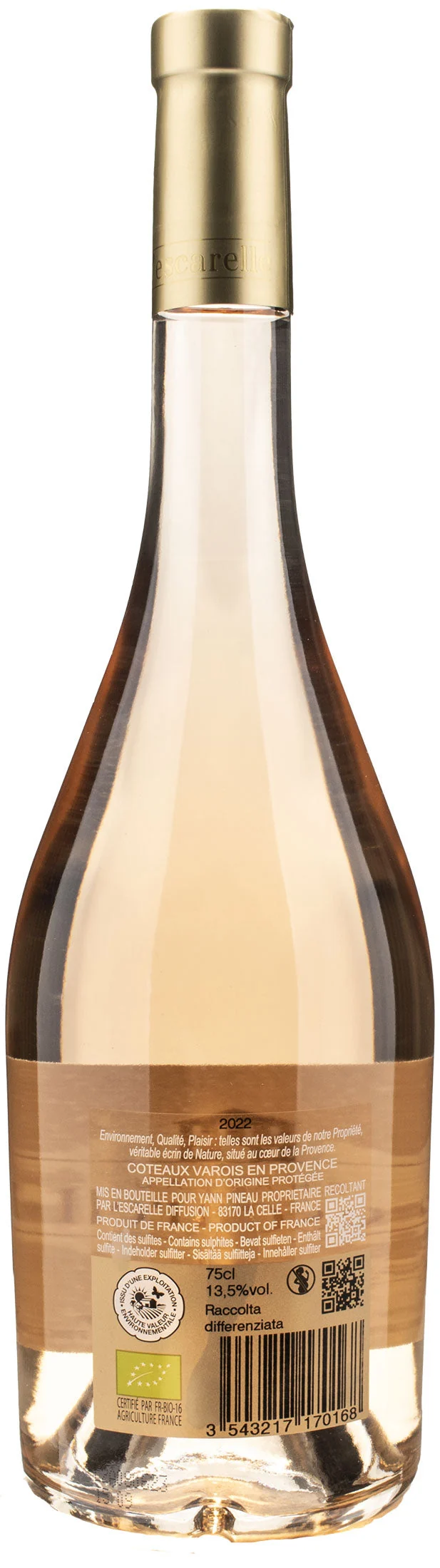 Chateau de l'Escarelle Coteaux de Provence Rosè Les Deux Anges 2022