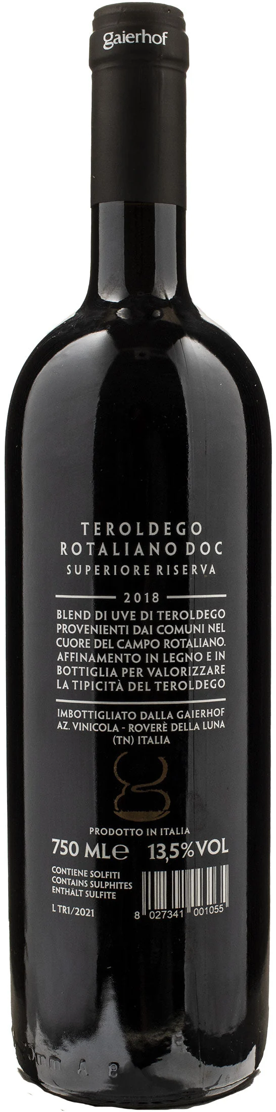 Gaierhof Teroldego Rotaliano Superiore Riserva 2018