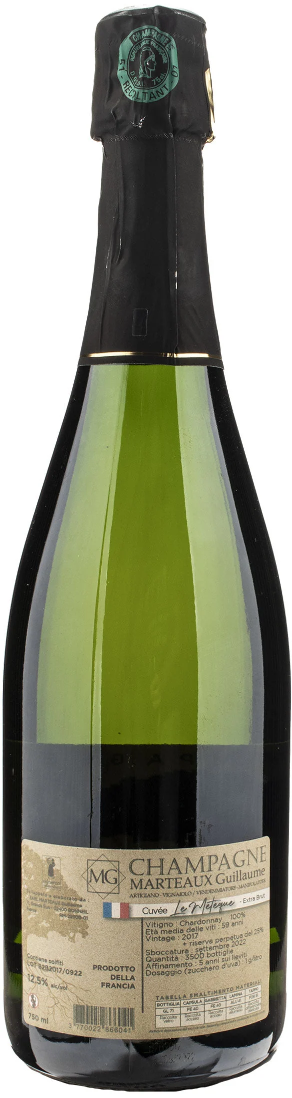 Marteaux Guillaume Champagne Chardonnay Le Meteque Extra Brut