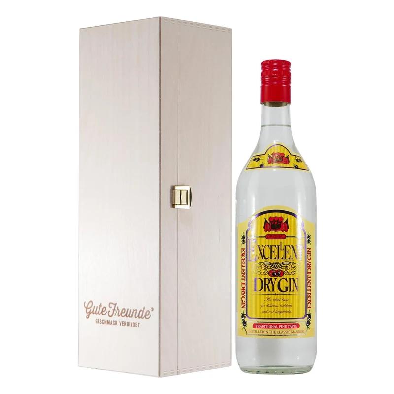 Excellent Dry Gin mit Geschenk-Holzkiste